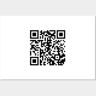 Rickroll qr code - black - white Posters and Art